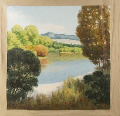 Yuehui Zhang Landscape Original Oil On Canvas "Fountain Valley"