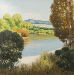 Yuehui Zhang Landscape Original Oil On Canvas "Fountain Valley"