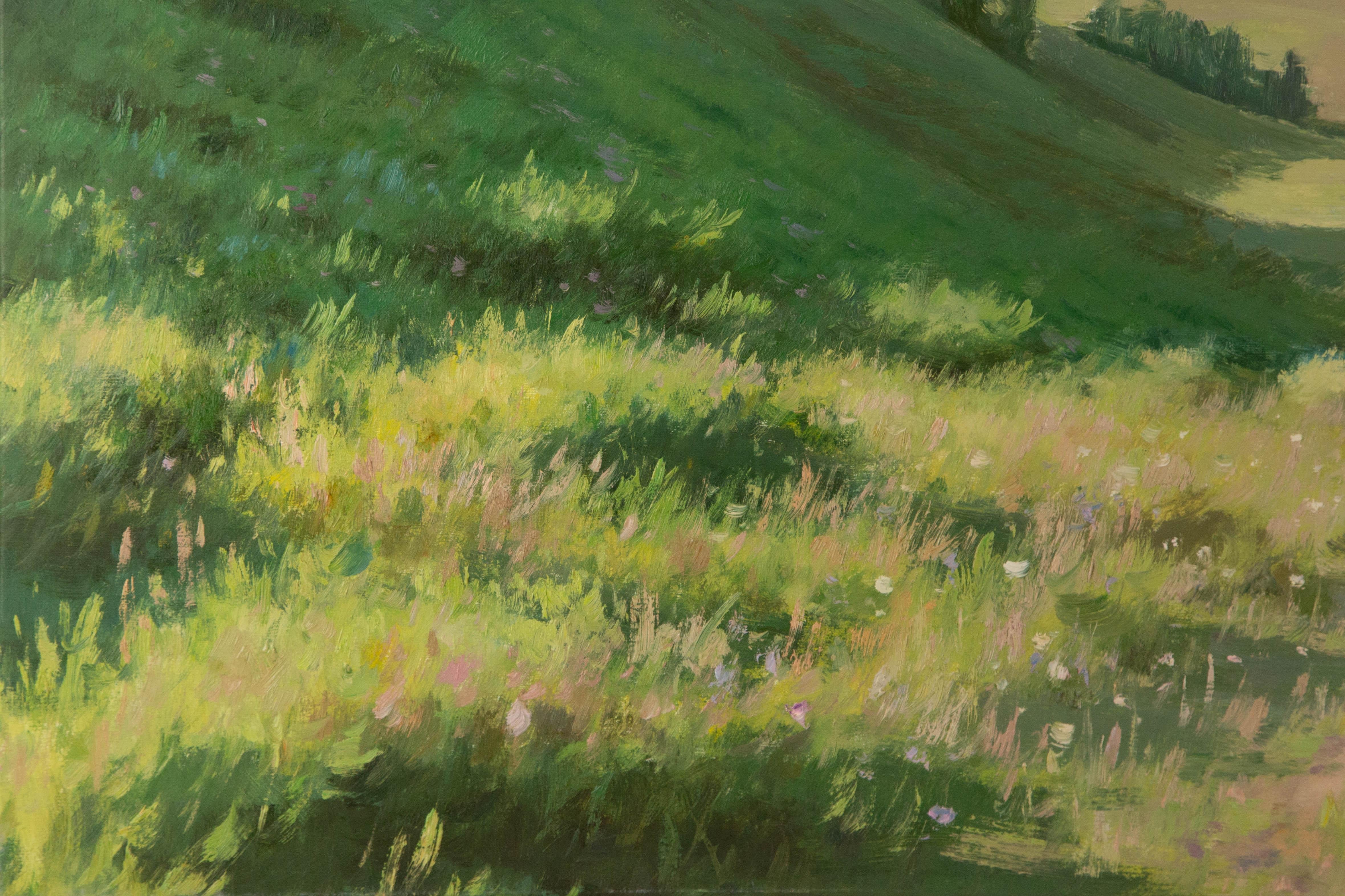  Titel: Wohin in der Ferne
 Medium: Öl auf Leinwand
 Größe: 26 x 34 Zoll
 Rahmen: Einrahmungsmöglichkeiten vorhanden!
 Zustand: Das Gemälde scheint in gutem Zustand zu sein.
 
 Jahr: 2012
 Künstler: Yuehui Zhang
 Unterschrift: Unterzeichnet
