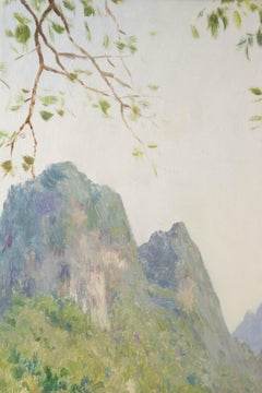 YueHui Zhang Landscape Original Oil On Canvas "View Of JiangNan II"
