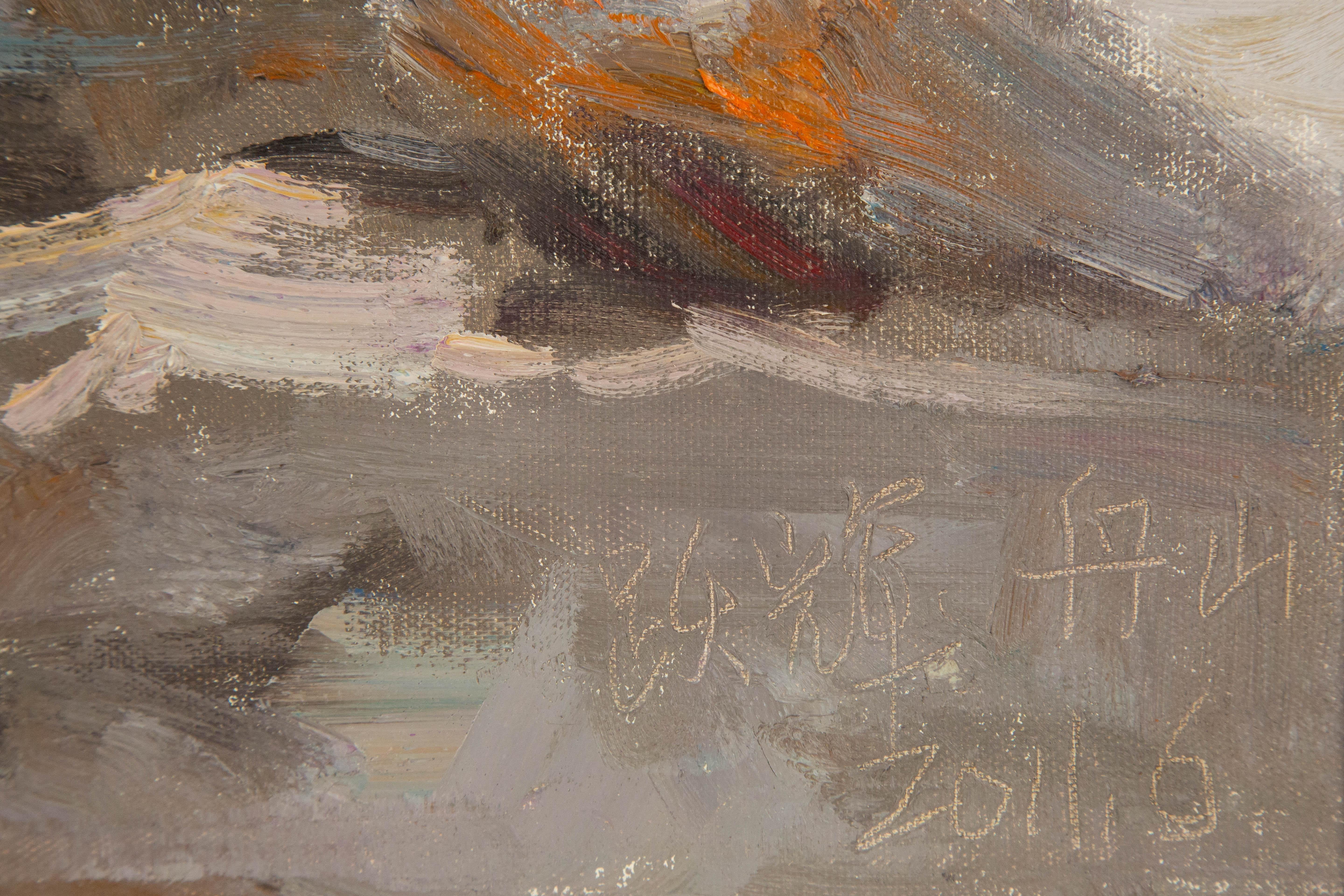 YueHui Zhang Wasserlandschaft Original Öl auf Leinwand 