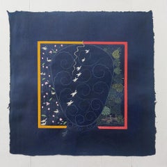 Meghdootam-1, Gouache & Gold Leaf on Handmade Paper by Indian Artist "In Stock"