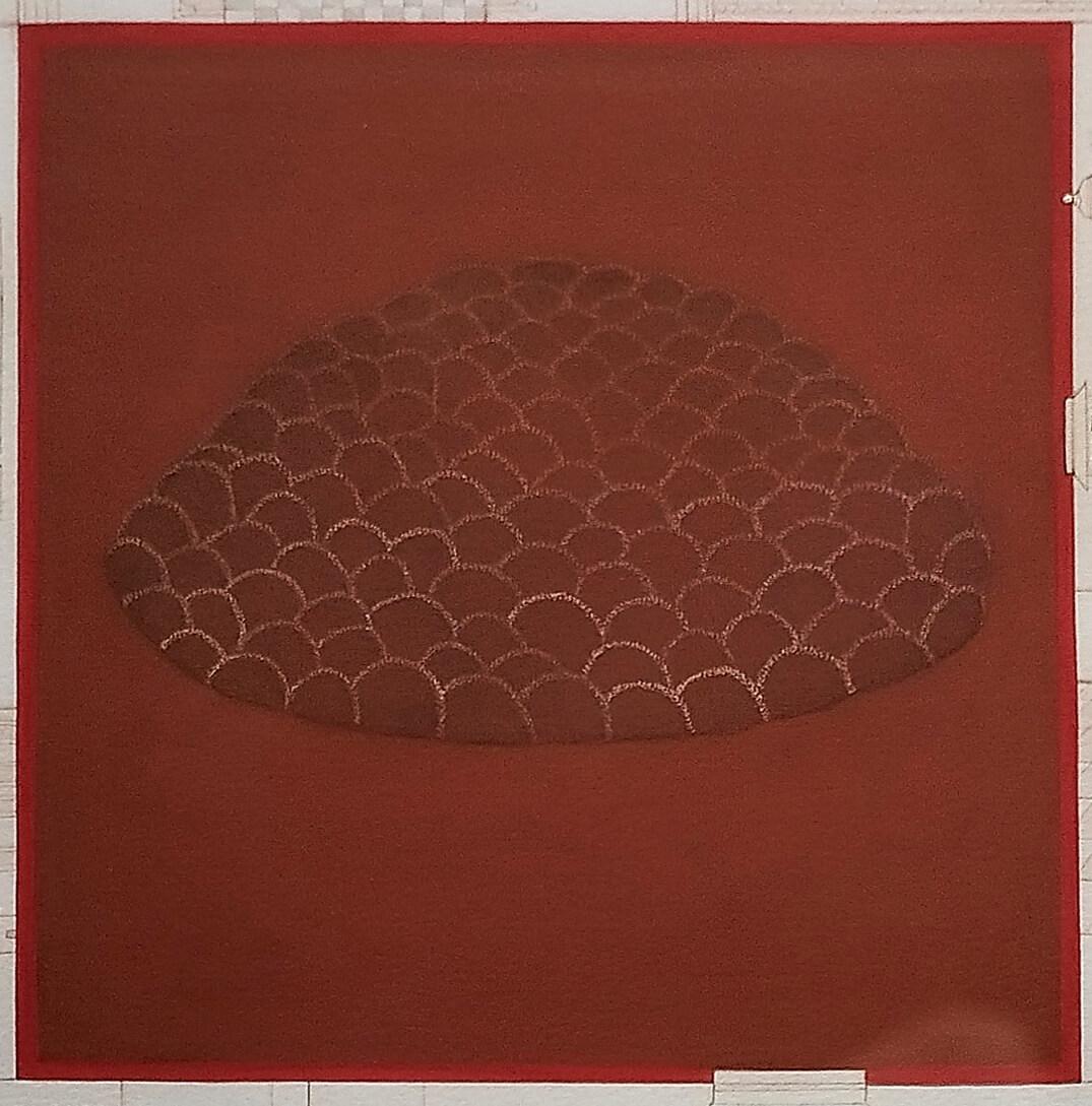 The Haveli-2, Gouache & Blattgold auf handgeschöpftem Papier von indischem Künstler 