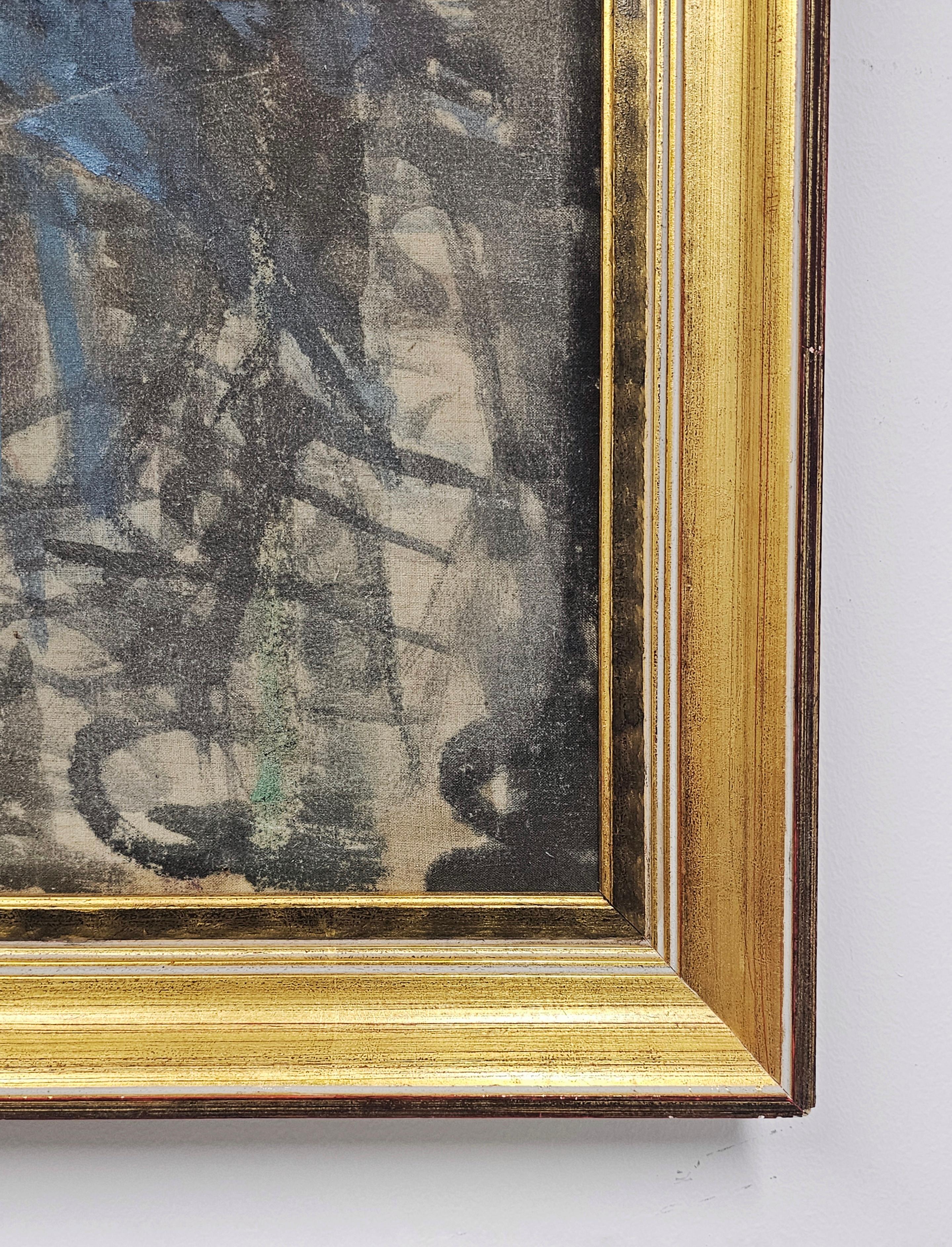 Modernistisches Ölgemälde auf Leinwand aus Jugoslawien mit dem Titel „Eine Figur“ von Stevan Vlajic, Serbien 1986 im Zustand „Gut“ im Angebot in Beograd, RS