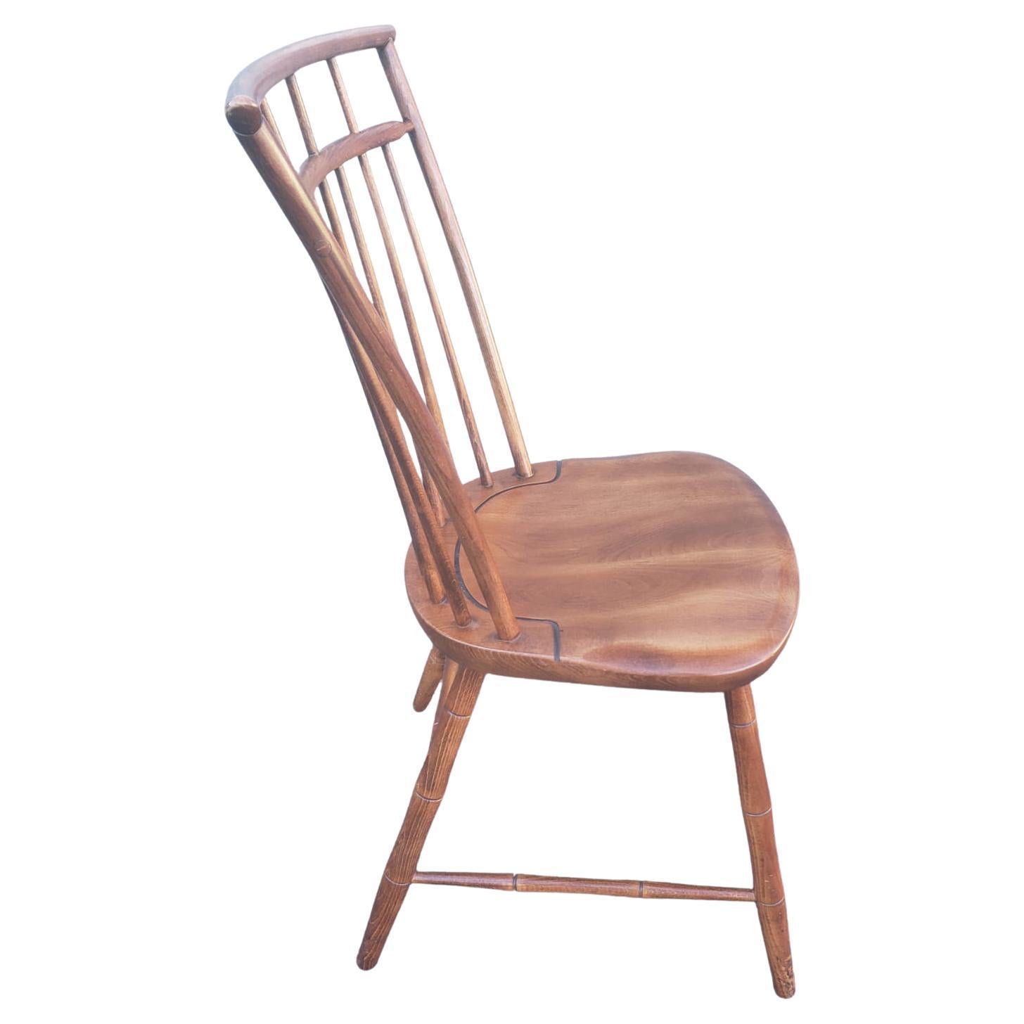 Woodwork Yugoslavian Faux Bamboo Cherry Windsor Chair, Circa 1970s For Sale