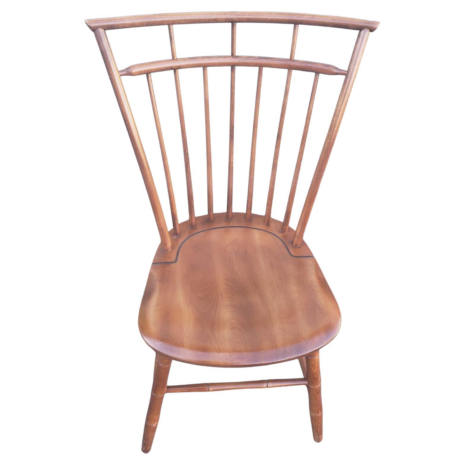 Yugoslavian Faux Bamboo Cherry Windsor Chair, Circa 1970s In Good Condition For Sale In Germantown, MD