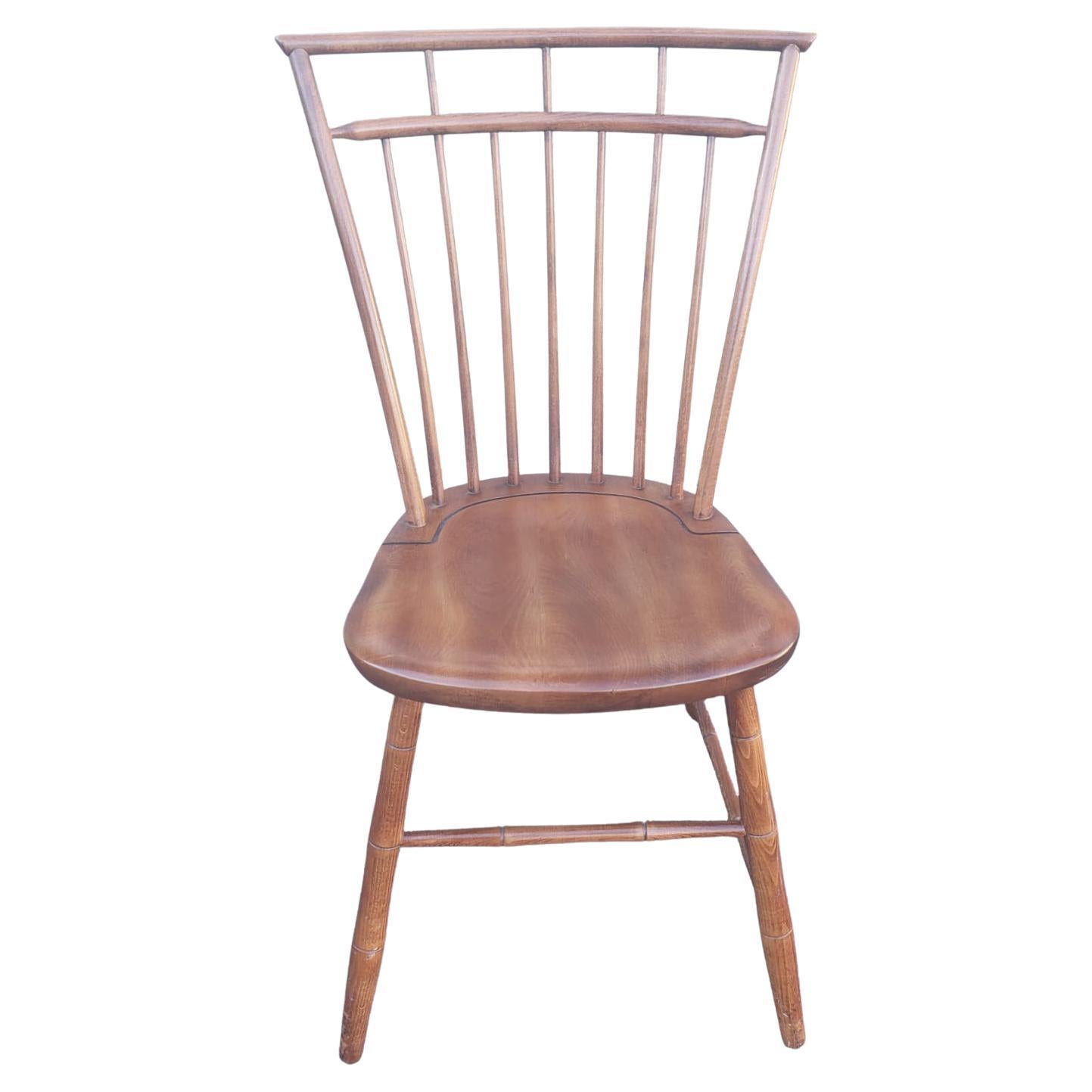 Yugoslavian Faux Bamboo Cherry Windsor Chair, Circa 1970s In Good Condition For Sale In Germantown, MD