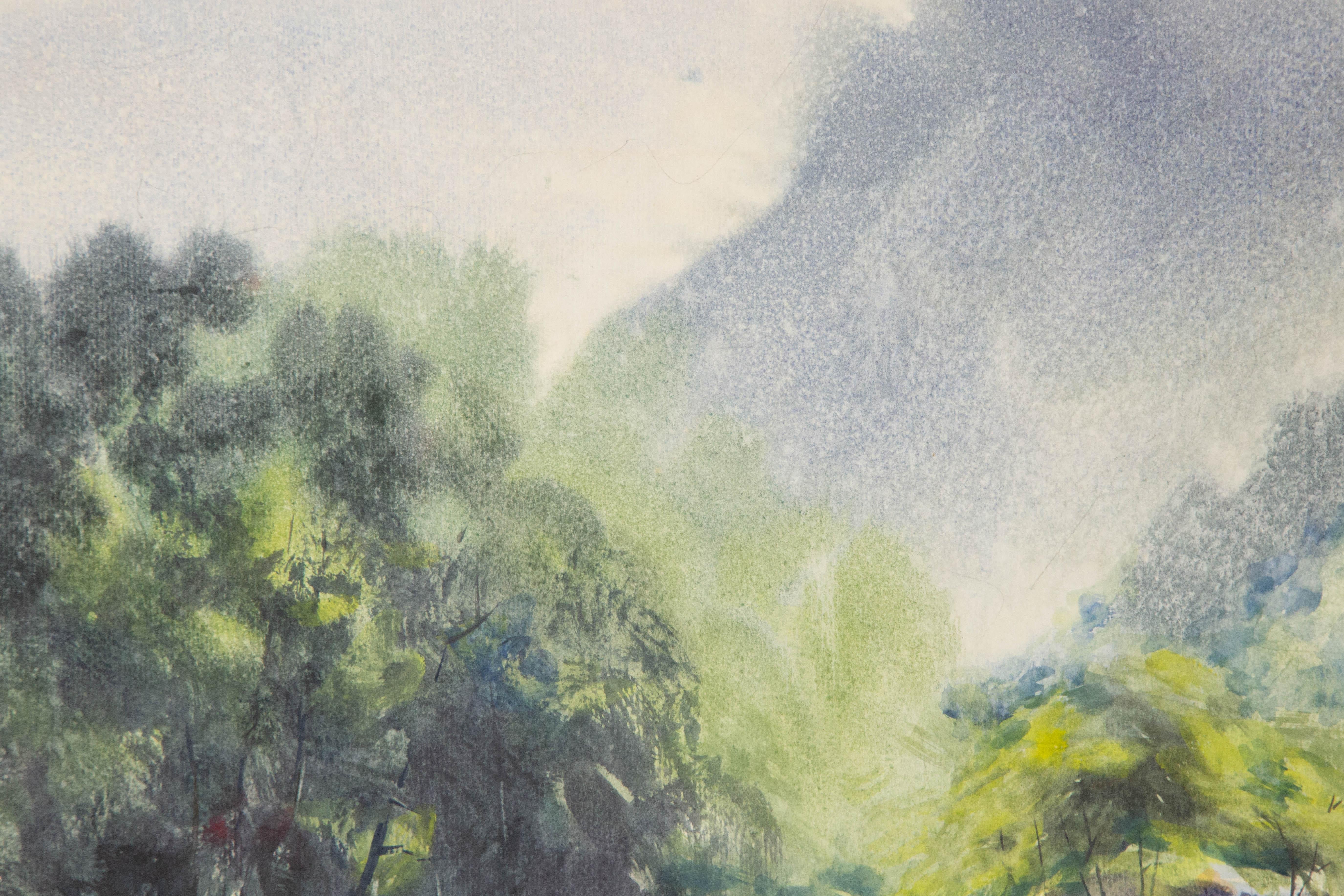 Yuhao Liu Landschaft, Original, Ölgemälde auf Leinwand, „Between The Rocks And The Green 1“ im Angebot 1