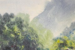 Yuhao Liu Landscape Original Oil On Canvas "Between The Rocks And The Green 1"