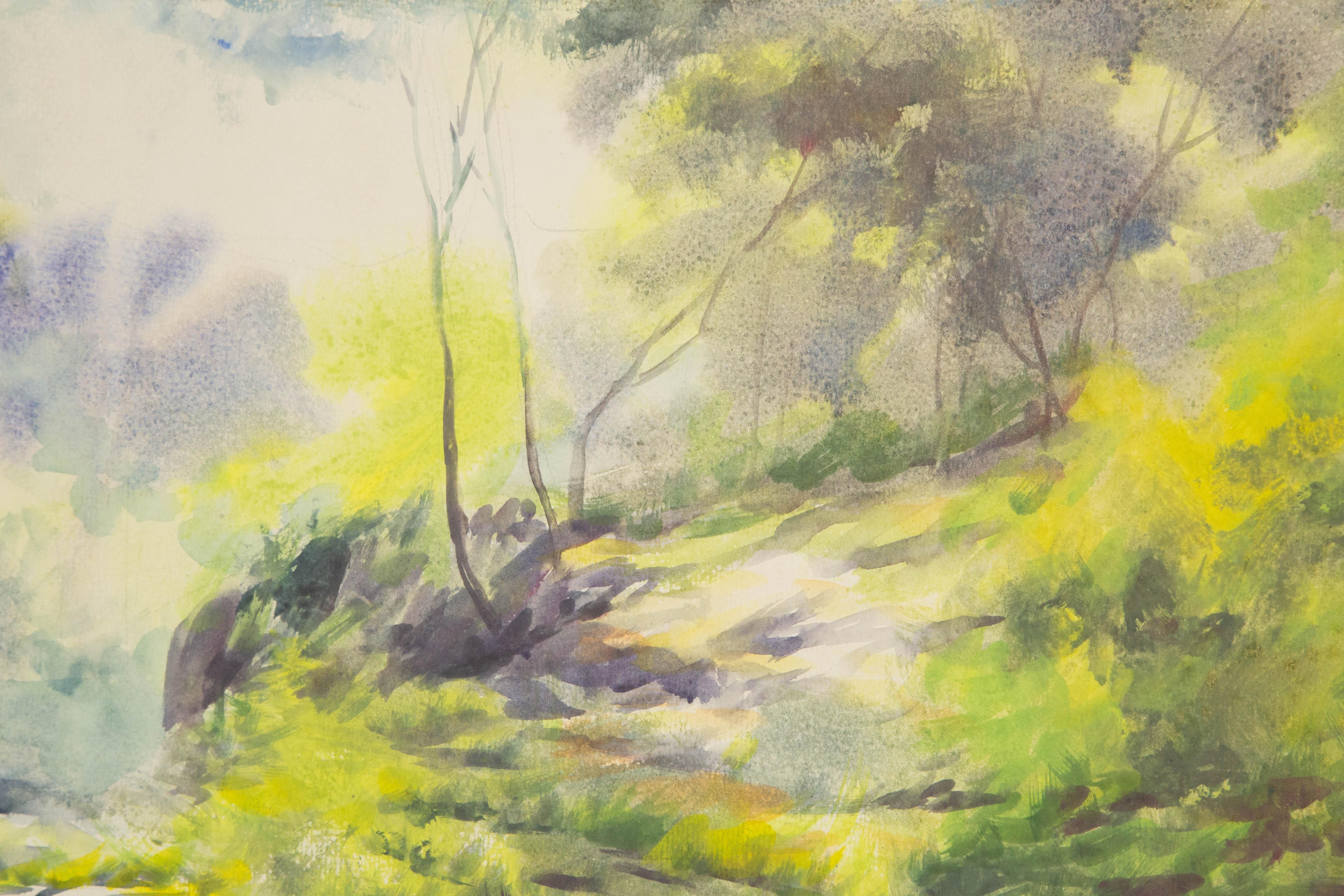 Yuhao Liu Landschaft, Original, Ölgemälde auf Leinwand, „Between The Rocks And The Green 2“ im Angebot 3