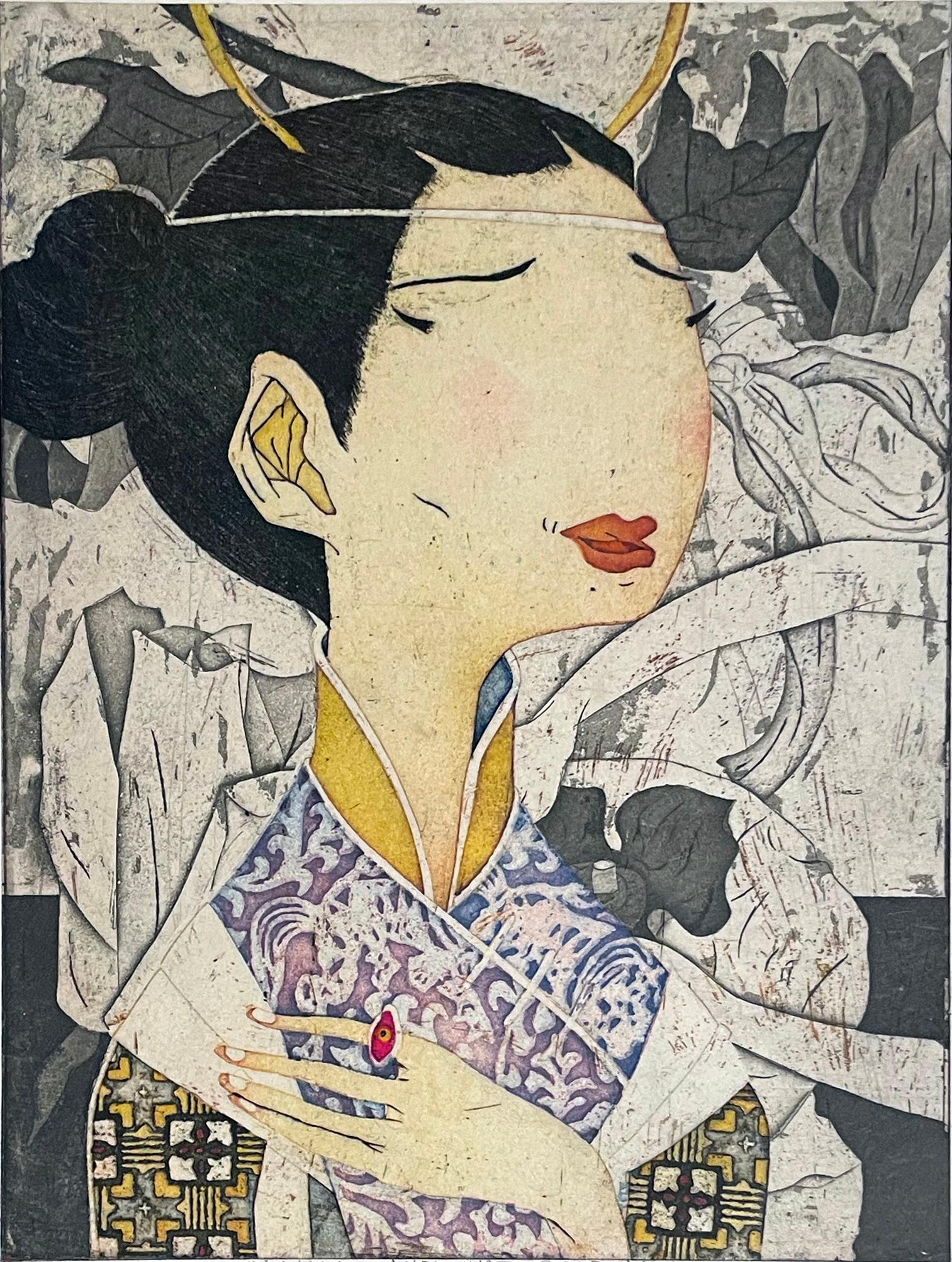 Figurative Print de Yuji Hiratsuka - Anillo Espía Antena Animal