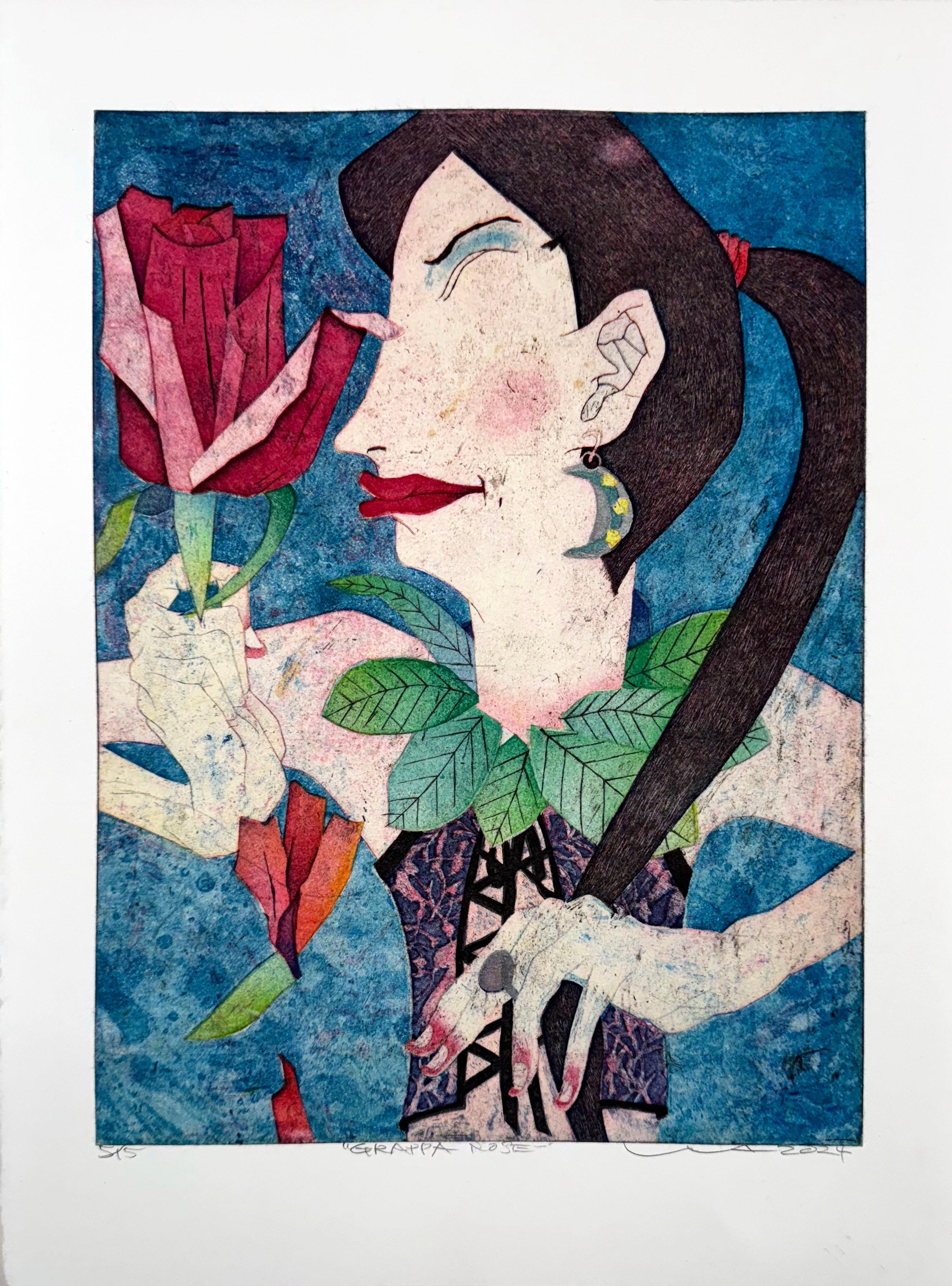 Grappa Rose - Contemporain Print par Yuji Hiratsuka