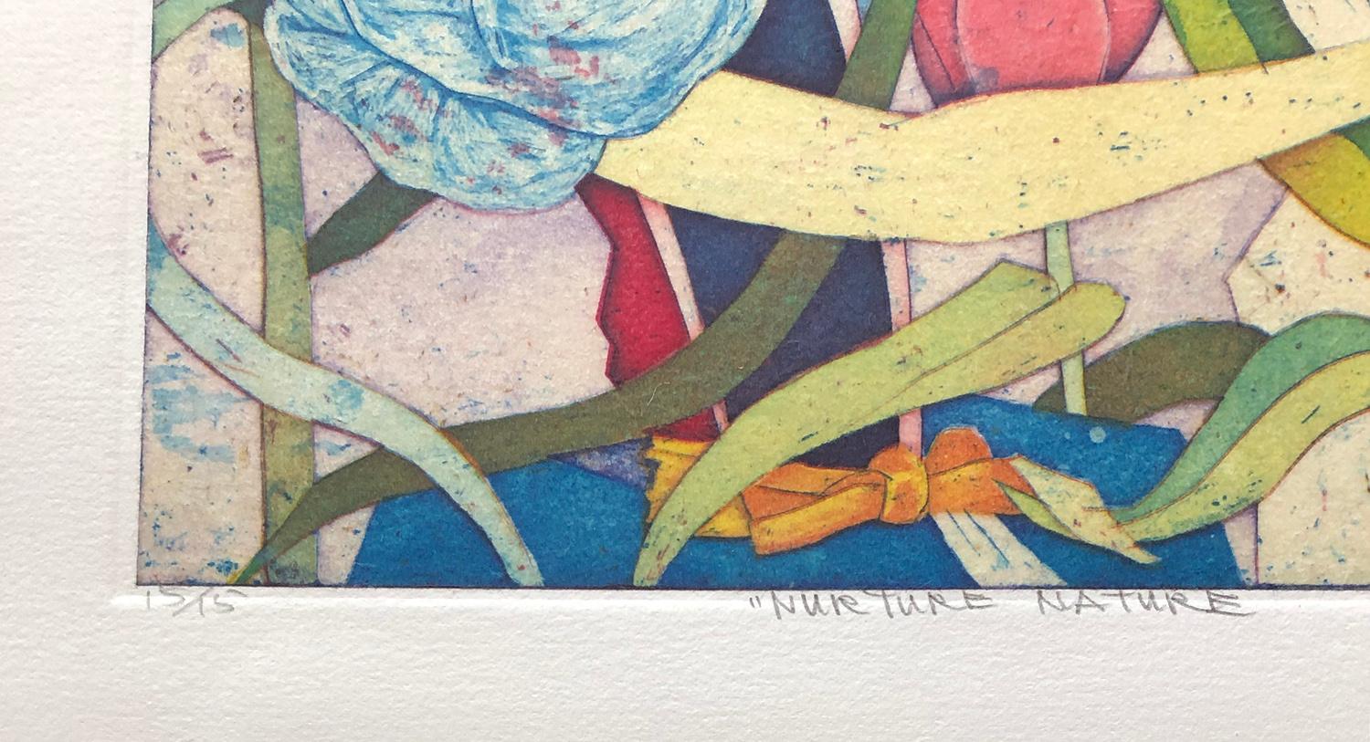 Naturaleza, crianza - Figurative Print Beige de Yuji Hiratsuka