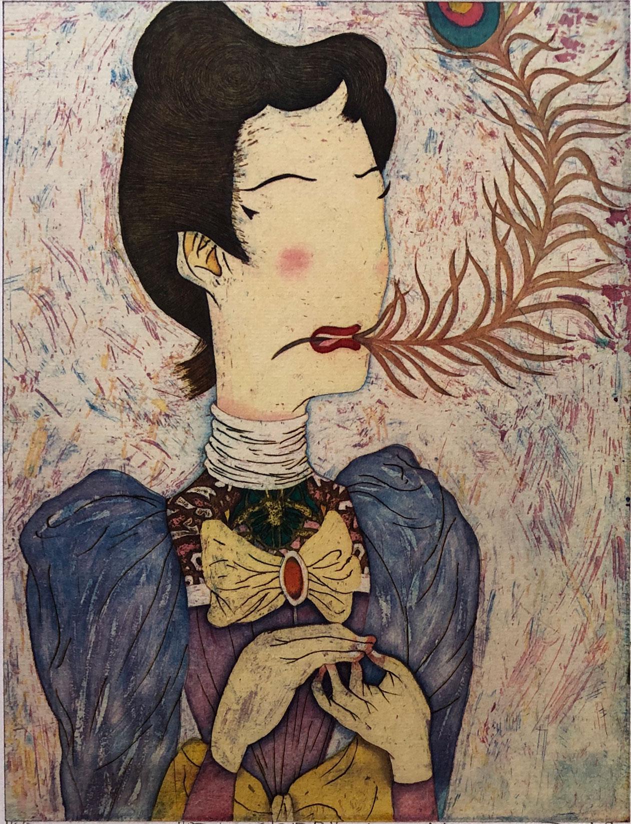 Yuji Hiratsuka Figurative Print - Peacocker