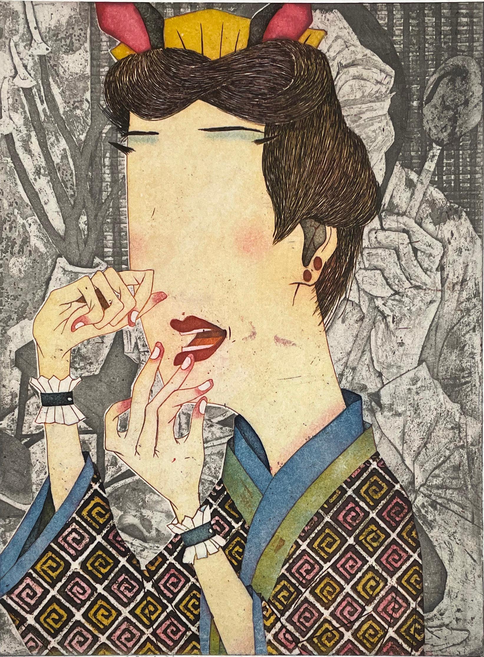 Portrait Print Yuji Hiratsuka - bave savoureuse
