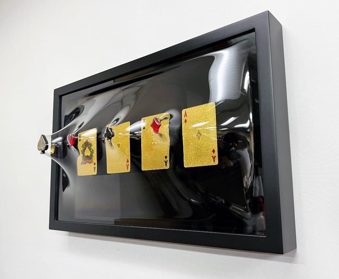 Yuki Matsueda Still-Life Sculpture - "4 Gold Cards"
