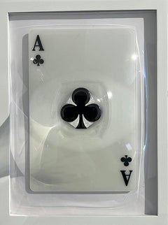 "Asso di bastoni" scultura da parete in 3D contemporanea di poker pop art carte contemporanee