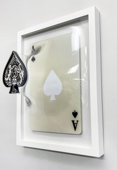 "Ace of Spades" sculpture murale contemporaine de poker en 3D pop art cartes contemporaines
