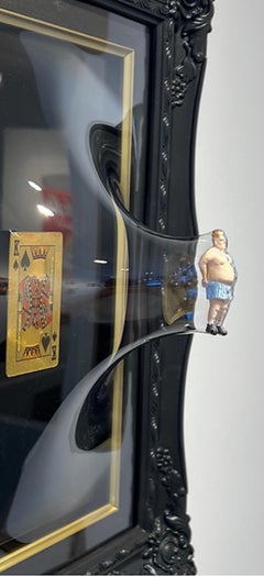 Pop art contemporary art Poker black gold 3-D figurative wall sculpture