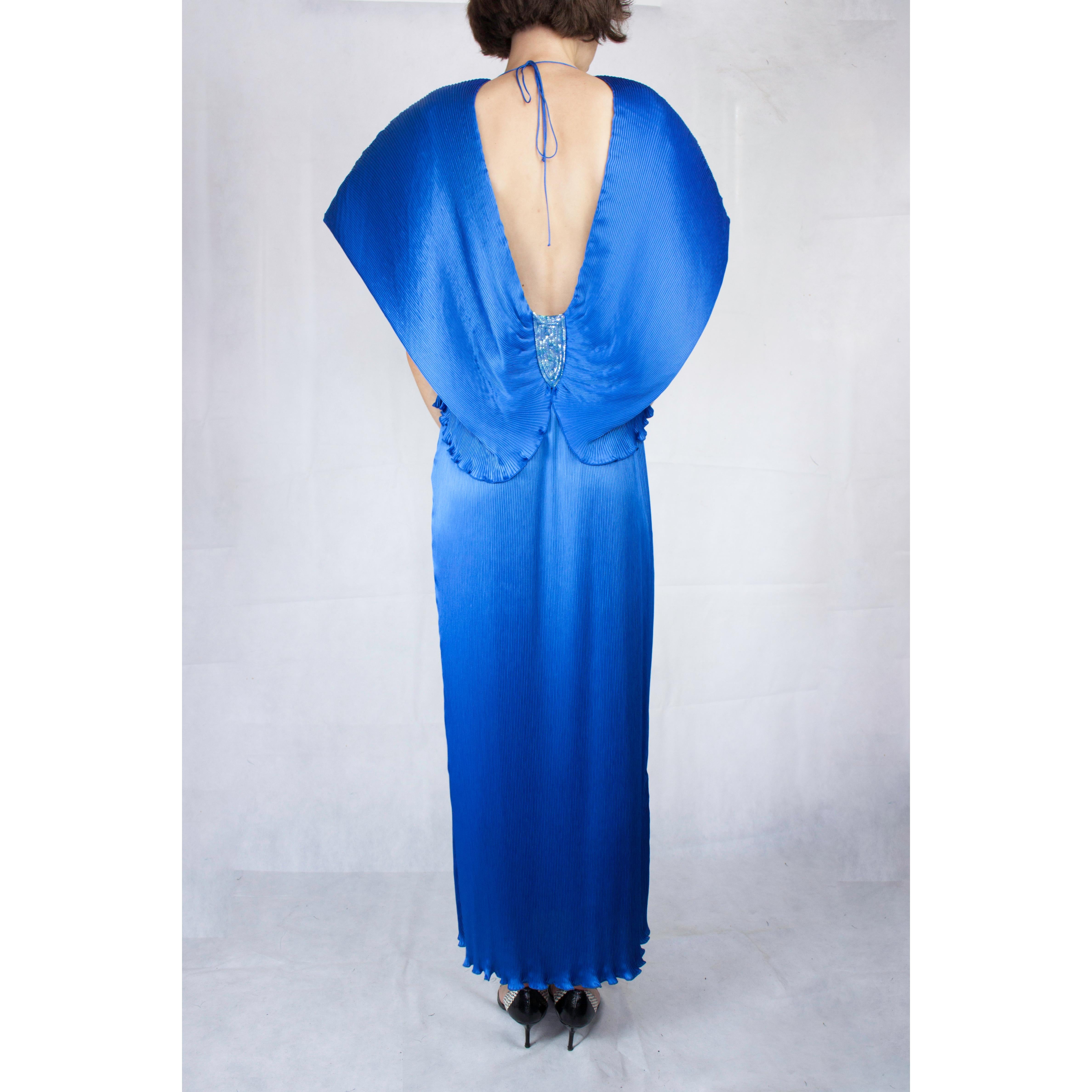 Yuki Torimaru pleated columnar evening gown, Circa 1987 In Excellent Condition For Sale In London, GB