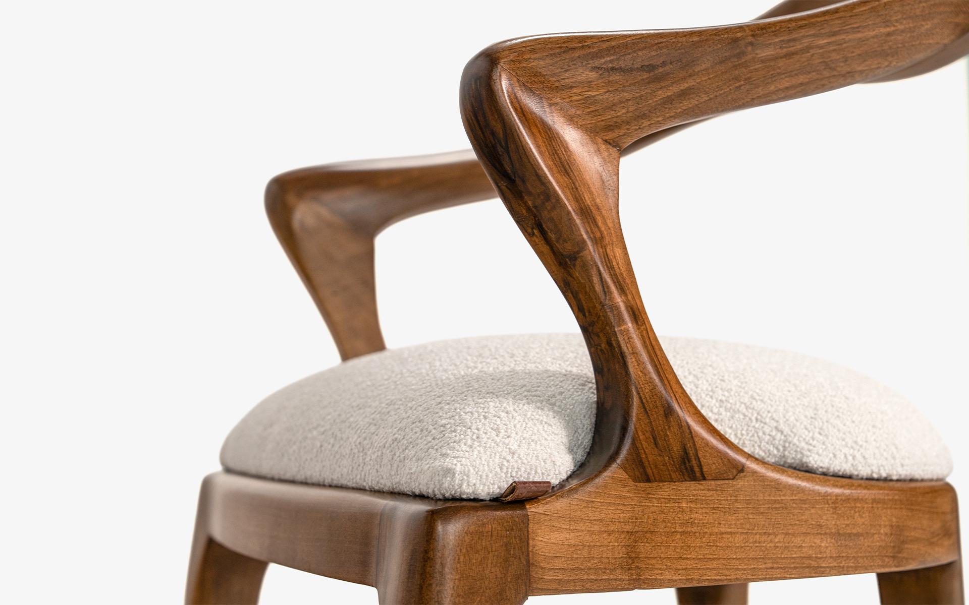 Yuki Walnut Dining Wood Upholstered Chair by Lagu Selection In New Condition For Sale In İSTANBUL, TR