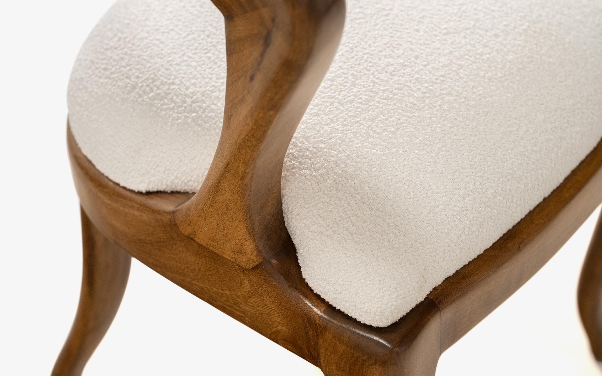 Contemporary Yuki Walnut Dining Wood Upholstered Chair by Lagu Selection For Sale