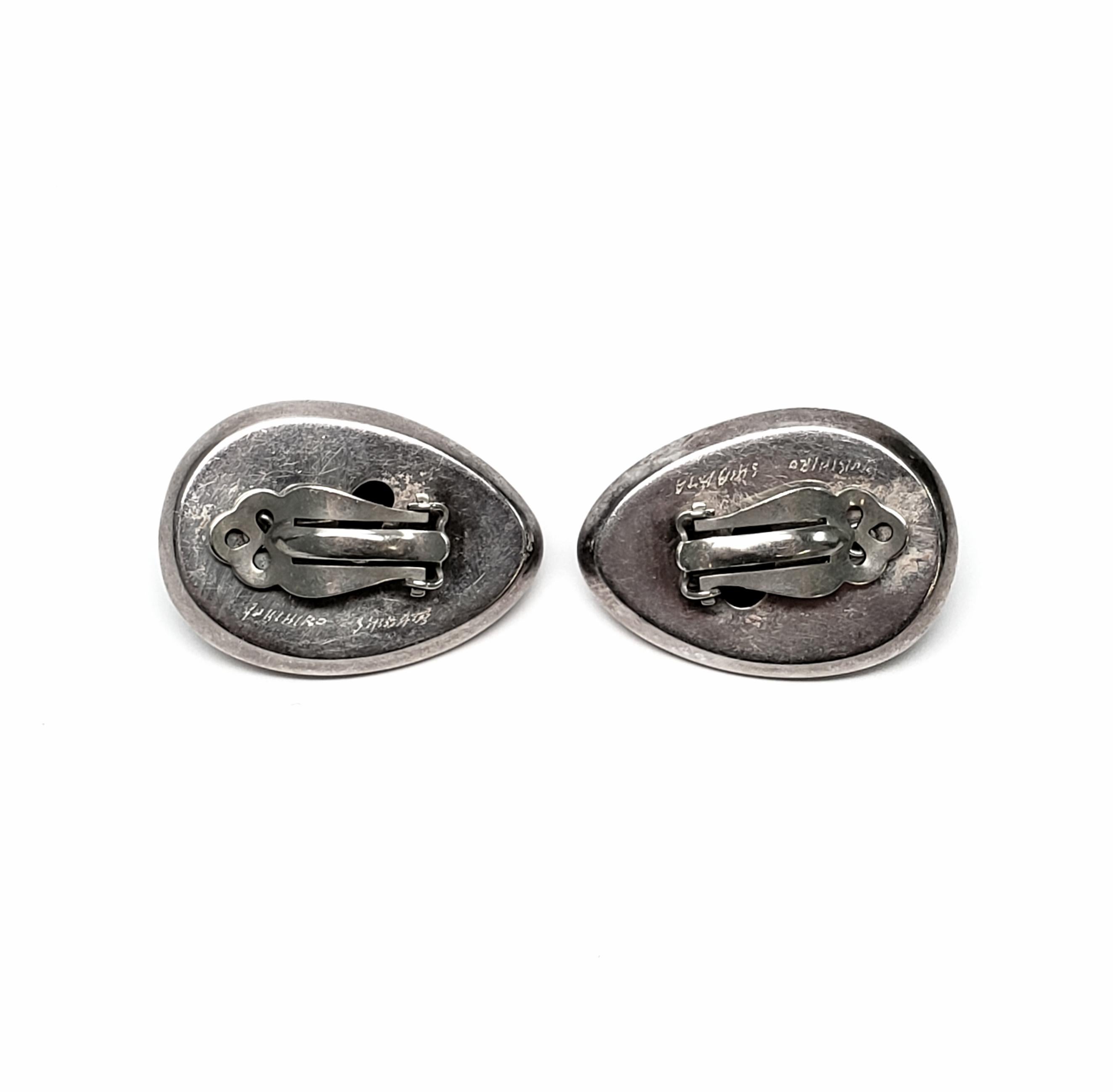 Yukihiro Shibata Sterling Silver Clip-On Earrings In Good Condition In Washington Depot, CT