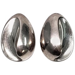 Vintage Yukihiro Shibata Sterling Silver Clip-On Earrings