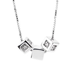 Yukiko Diamond Block White Gold Necklace