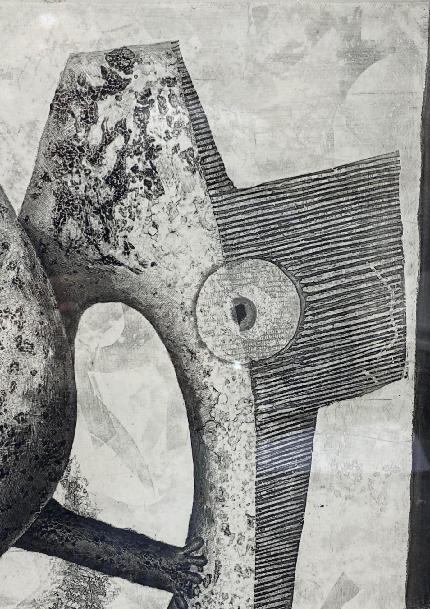 Mid-20th Century Yukio Fukazawa Signed Limited Edition Japanese Abstract Aquatint Etching Print