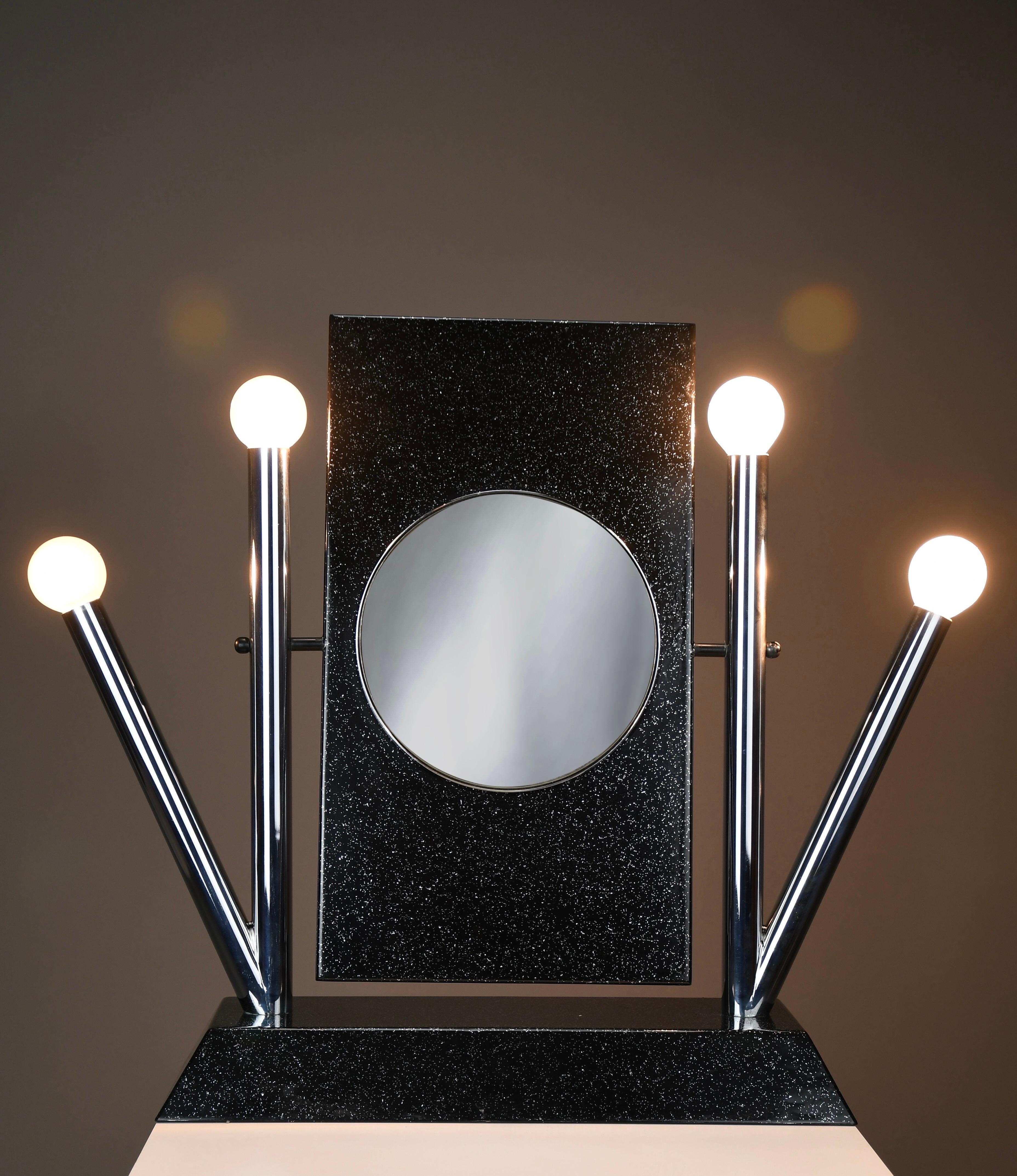 Post-Modern “Yukka” vanity mirror by Anna Anselmi for Bieffeplast, Italy, 1980 For Sale