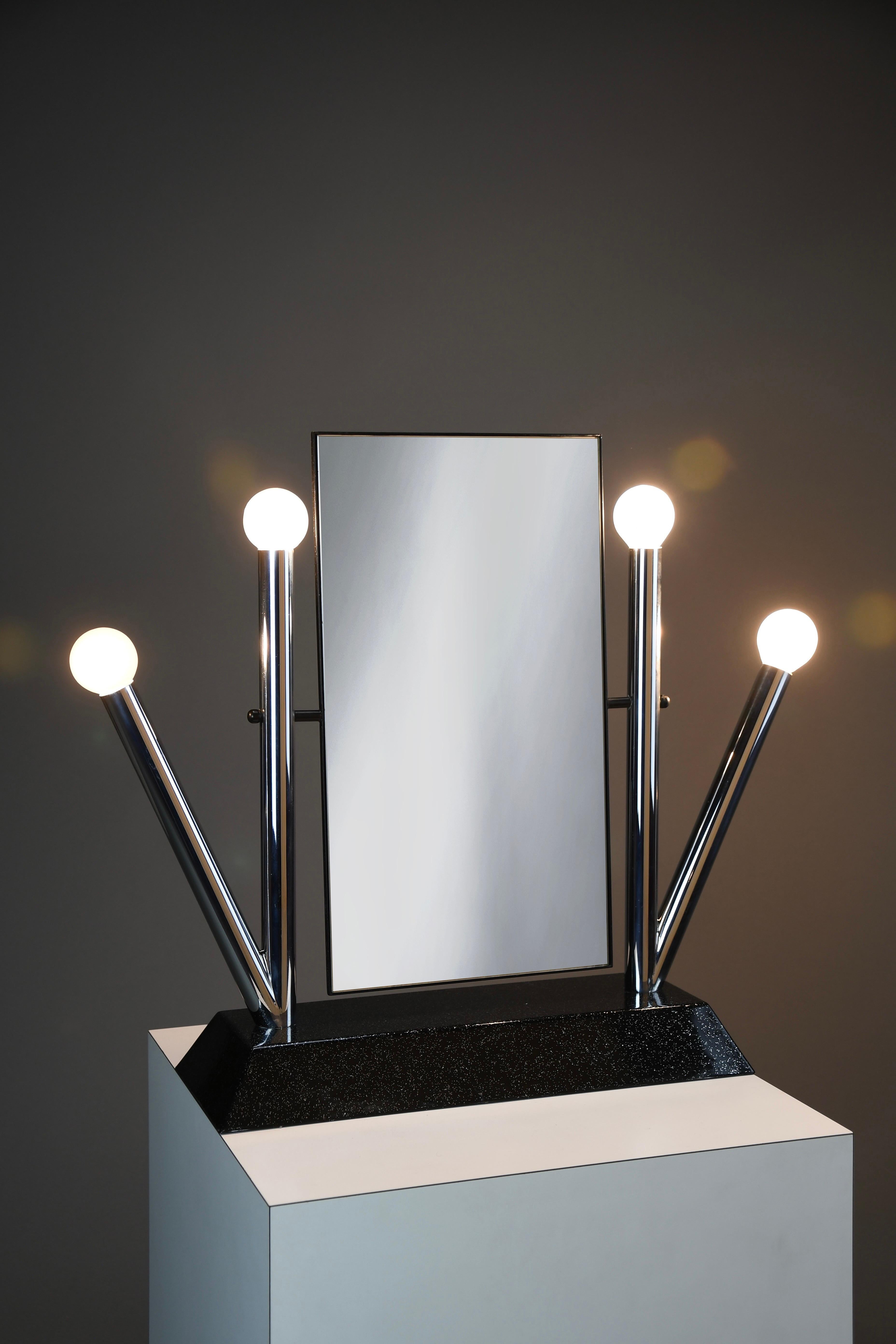 “Yukka” Vanity Mirror by Anna Anselmi for Bieffeplast, Italy, 1980

A striking example of Italian postmodern design, this illuminated “Yukka” vanity mirror was created by Anna Anselmi for Bieffeplast in 1980. Featuring a bold sculptural form, the