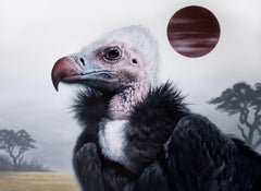 "Cappotto stravagante" (2021) di Yuko Montgomery, dipinto a olio originale di avvoltoio