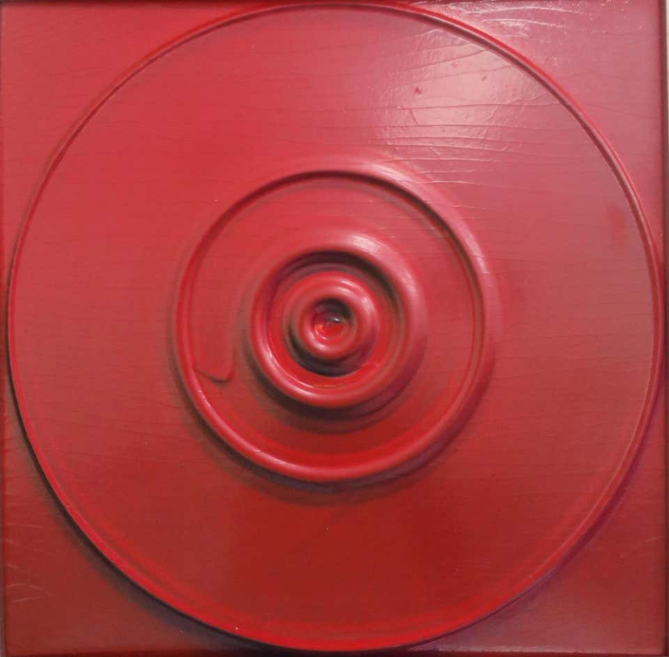 Untitled by Yuko Nasaka. Resin and lacquer on board (1984) (abstract sculpture)