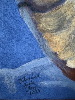 'Aries', by Yulaiyla Grays Larru, Acrylic Painting on Faux Suede