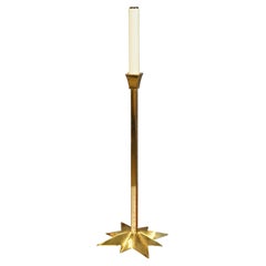 Yule Paige Lacquered Brass North Star Candlestick Buffet Table Lamp 21"