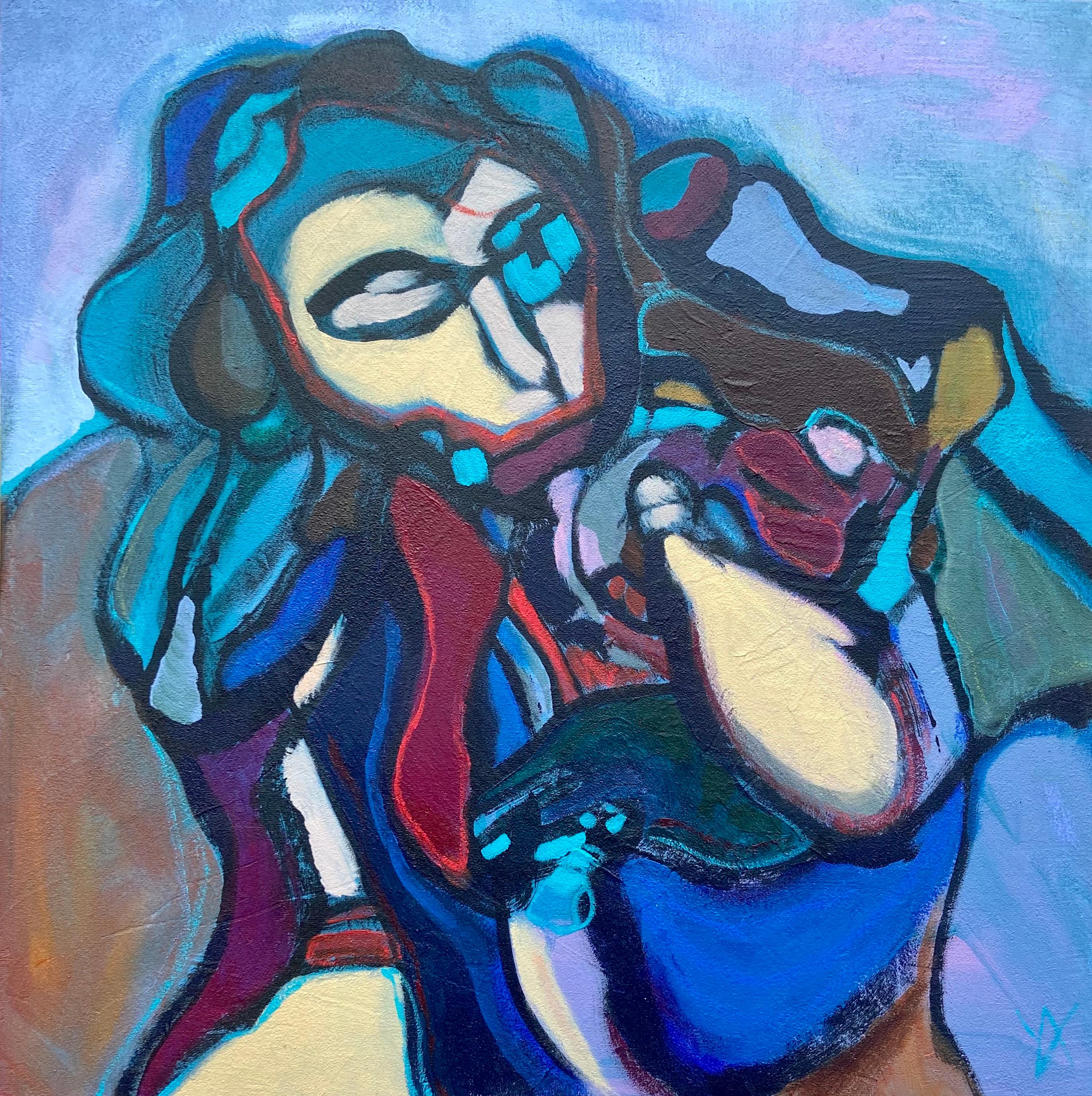 Mother with Child, 50x50cm - Art by Yulia Ani