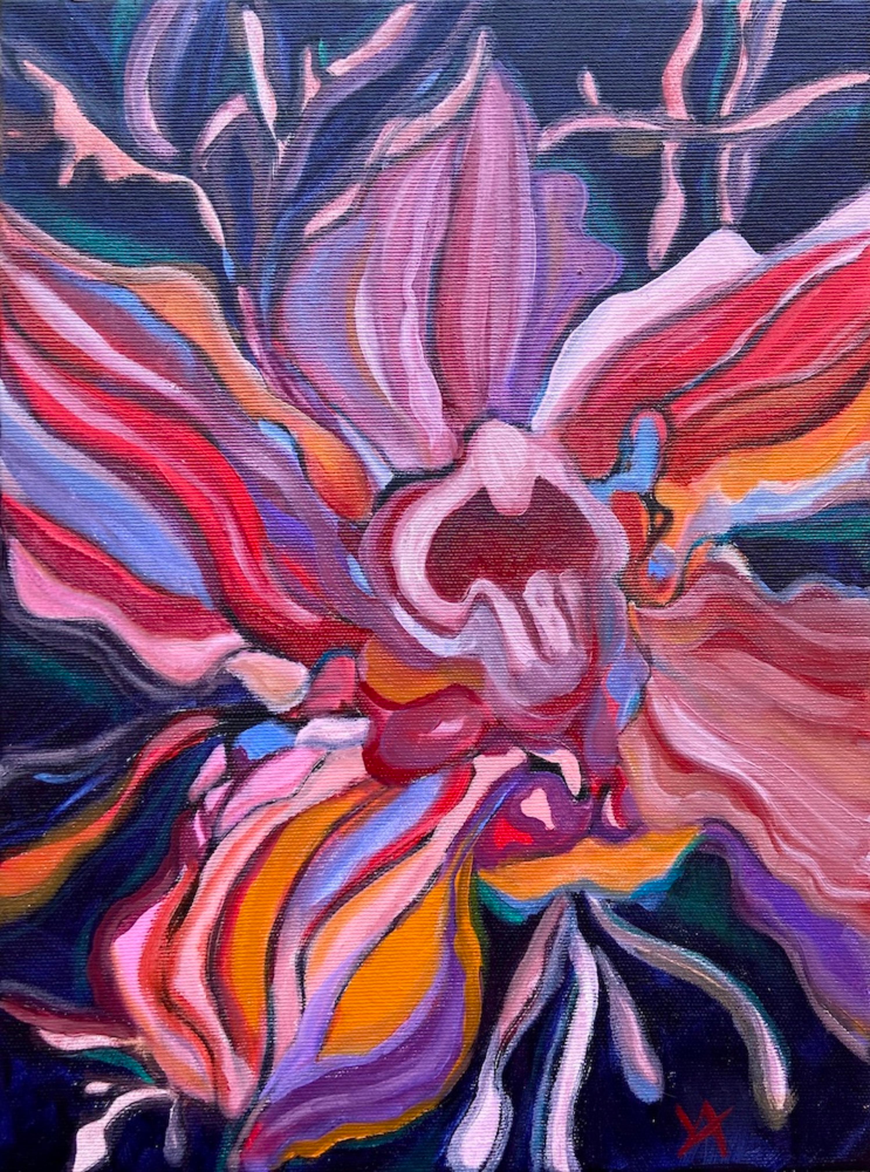 Yulia Ani Abstract Painting - “Orchid 01”, 40x30 cm