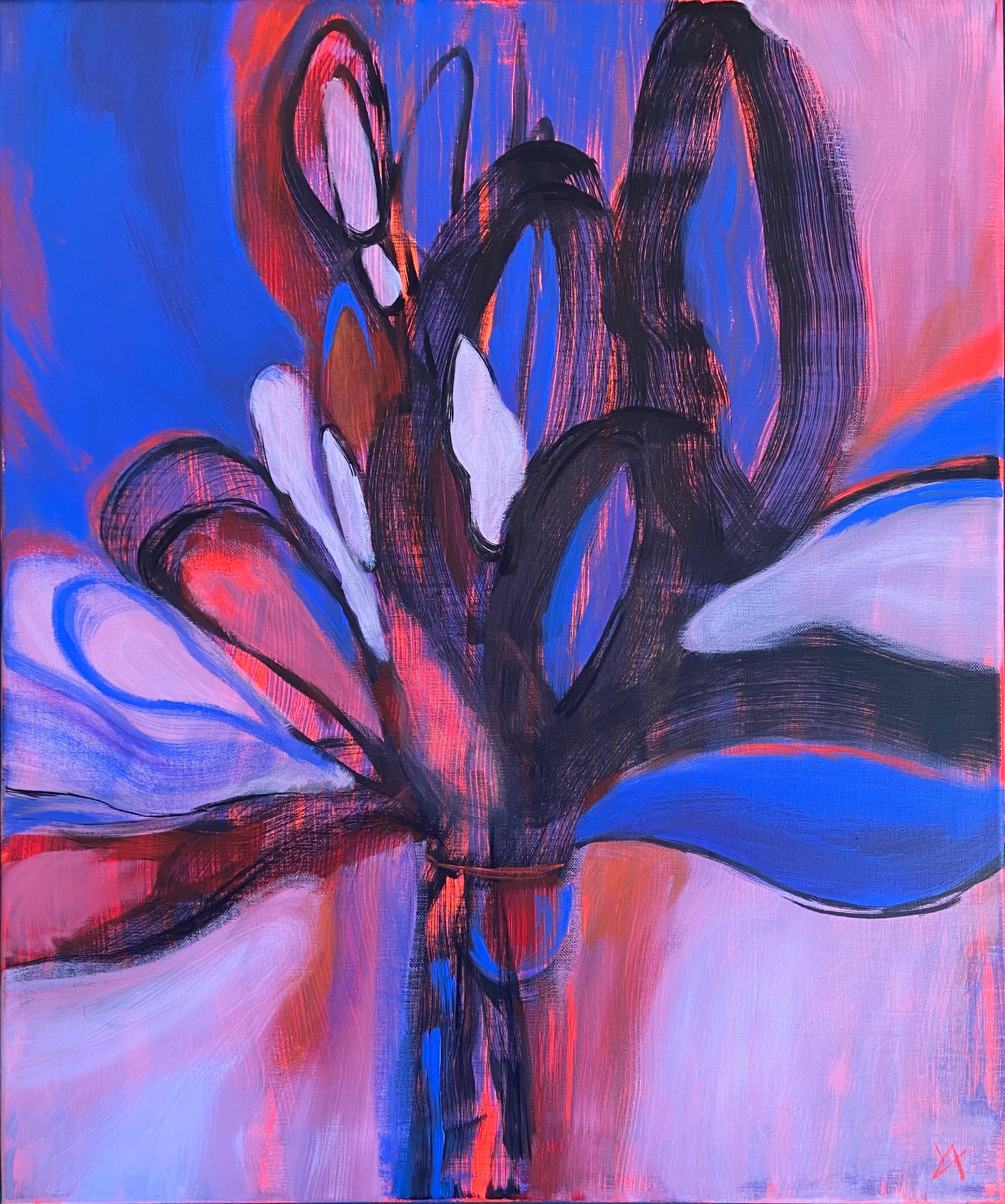 Yulia Ani Abstract Painting – Stolen-Sonnenuntergang, 60x50cm