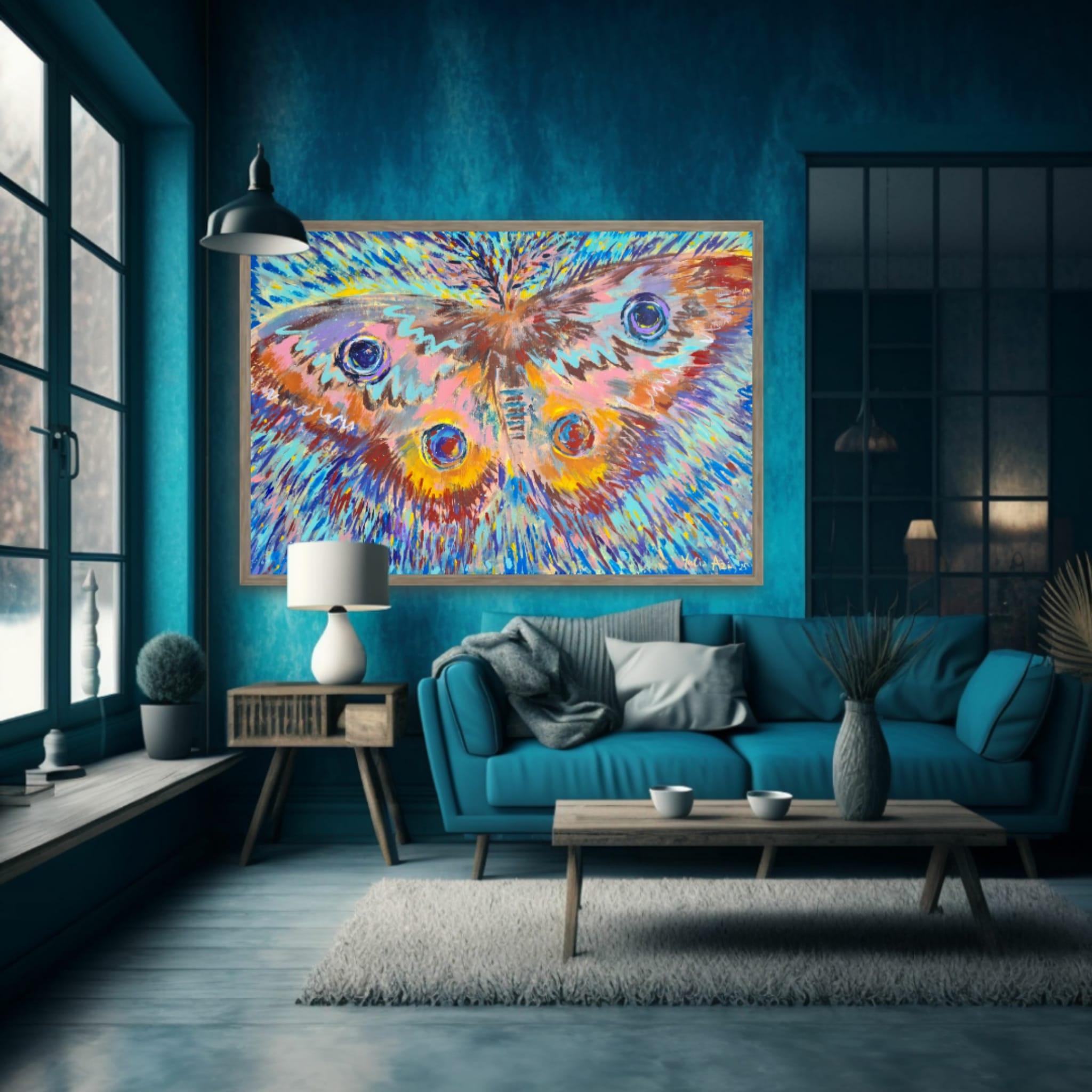 Schmetterling berühren (Abstrakt), Painting, von Yulia Azi