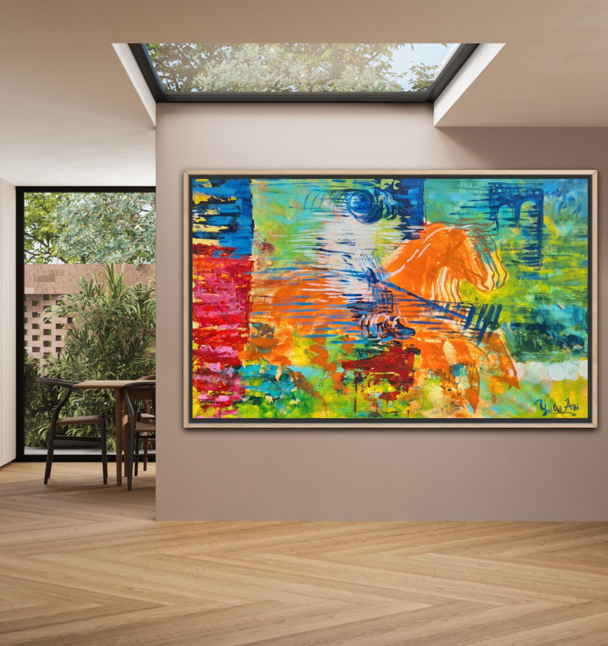 
The item is located in central Rome, Italy
The painting will be shipped rolled

without stretcher bars, unframed.
It is possible to ship this item stretched and framed.
Please, feel free to contact us for further details.
135x210cm

original