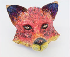 For Fox Sake - Contemporary Animal Sculpture Recycled (Rot+Gelb+Lila)