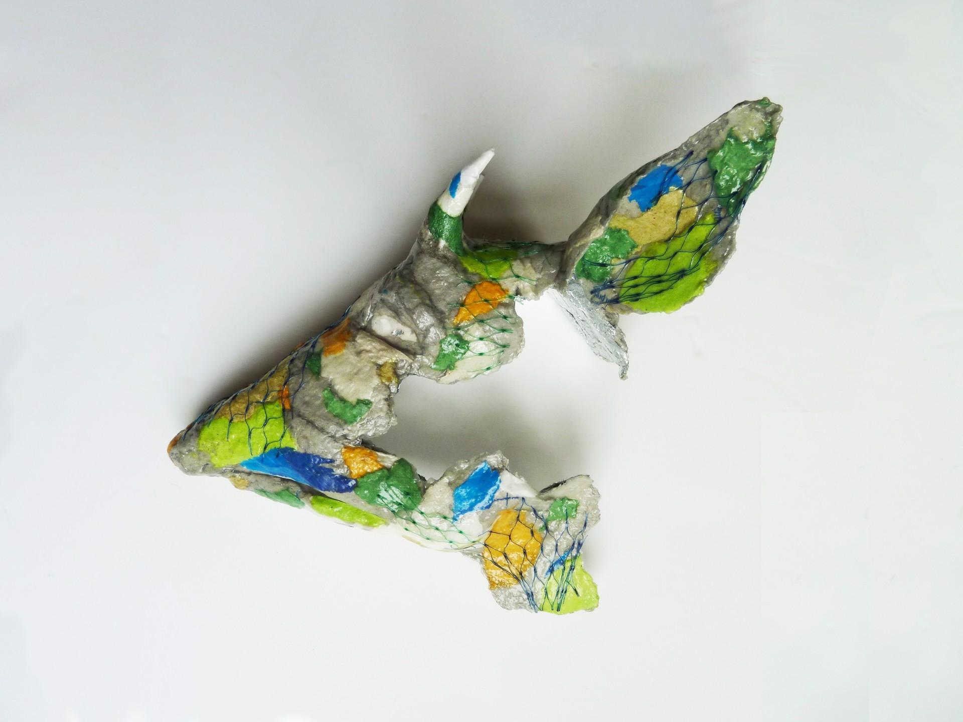 Okapi - Contemporary Up-Cycled Animal Sculpture (Yellow+Green+Blue)