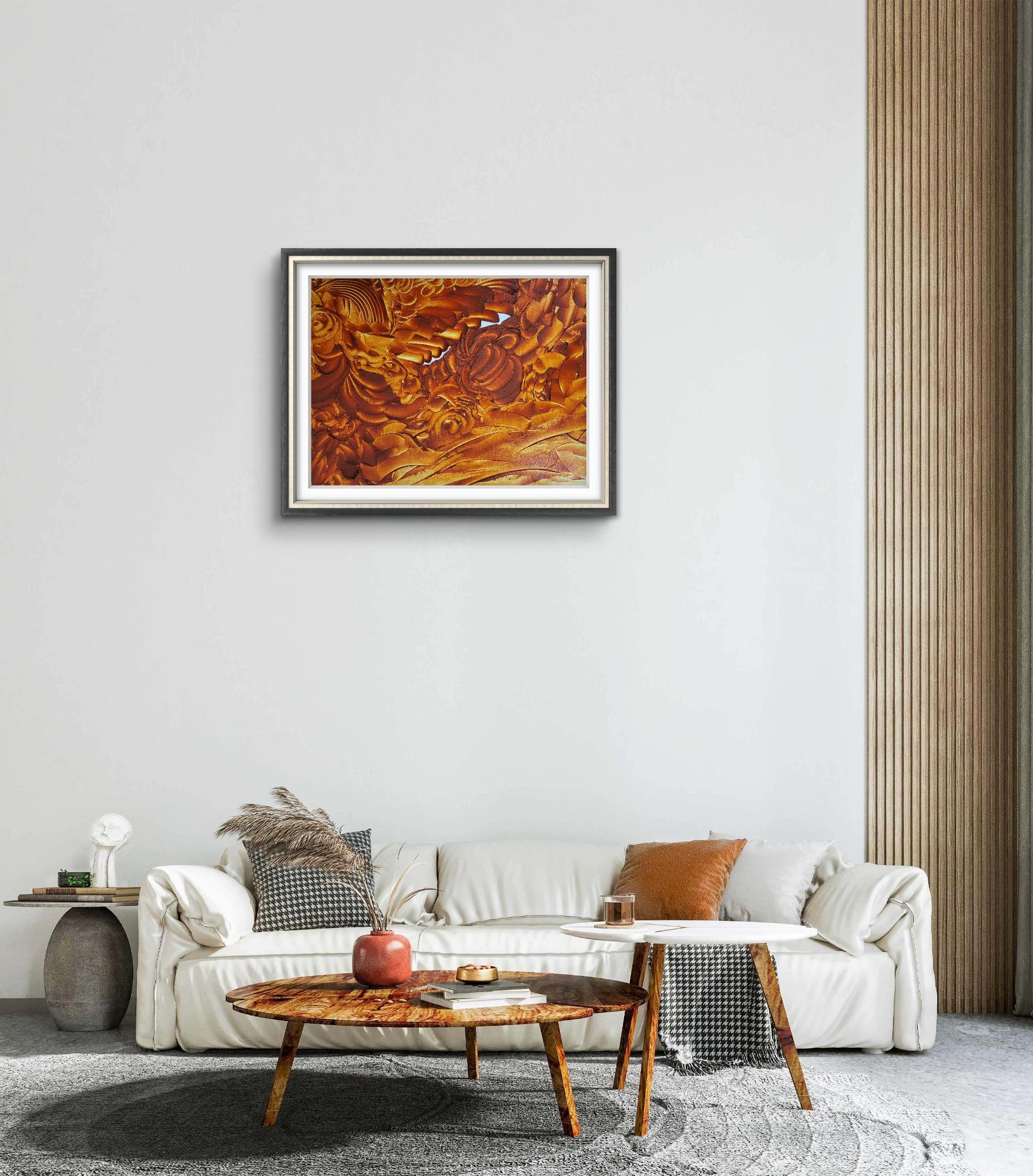 Golden Serenity - Painting by Yuliia Holovatiuk-Ungureanu