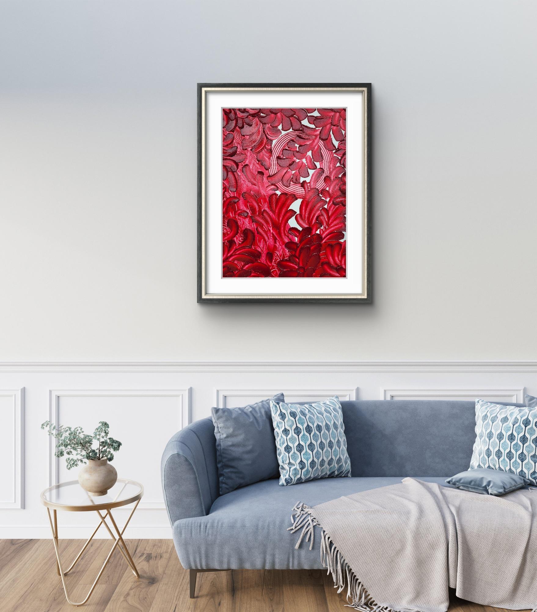 Attraverso il nucleo - Mixed Media Art Astratto di Yuliia Holovatiuk-Ungureanu