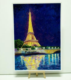 Paris. Eiffel Tower, Landscape Painting, Oil on Paper, 2026