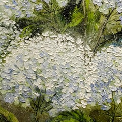 White Hydrangea, Still Life Painting, Oil on Canvas, 2025