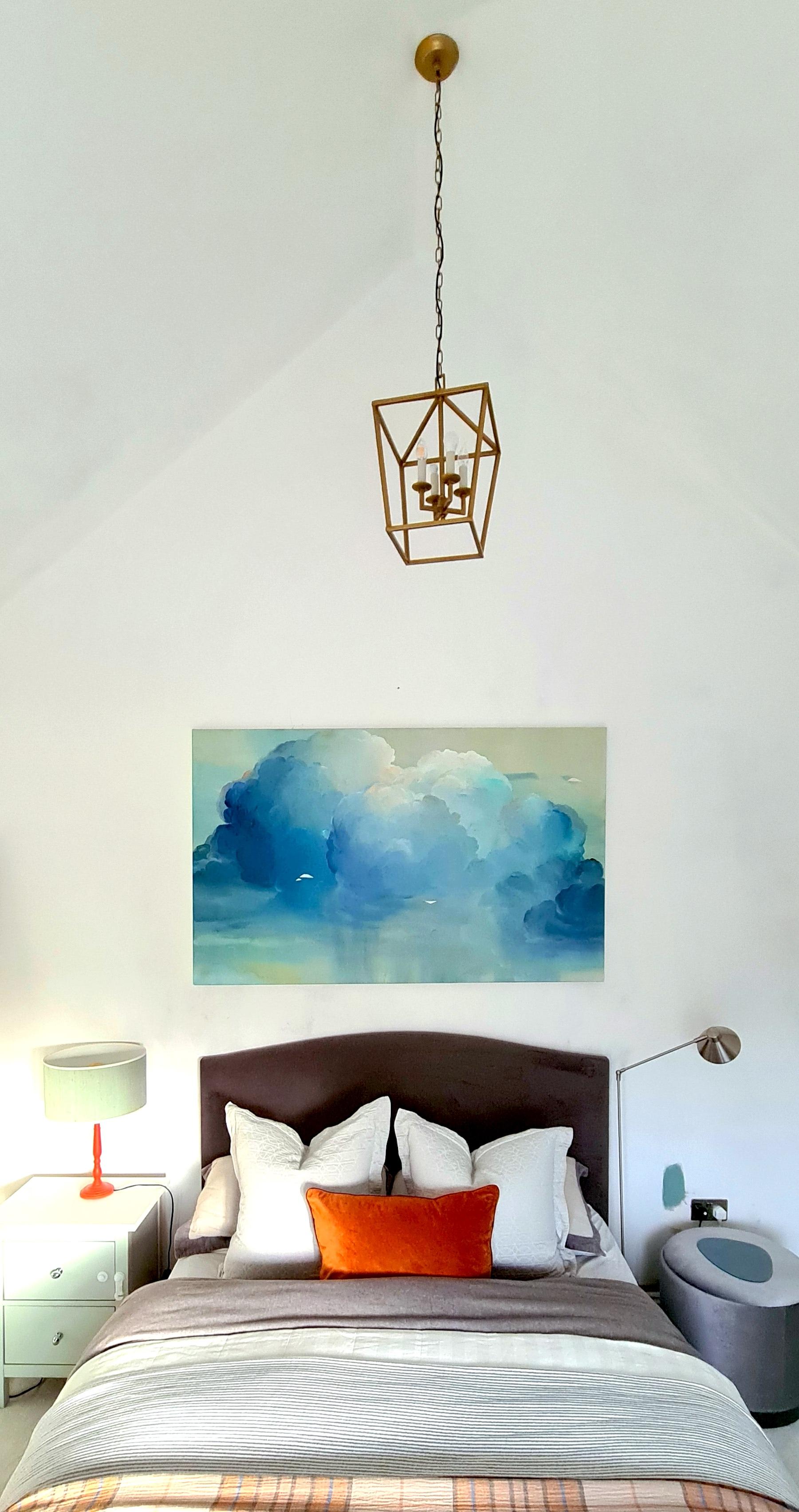 Migrazione  Lungo risveglio, Pittura a olio, Paesaggio, Astratto, paesaggio, amore - Landscape Painting Blu di Yuliya Martynova