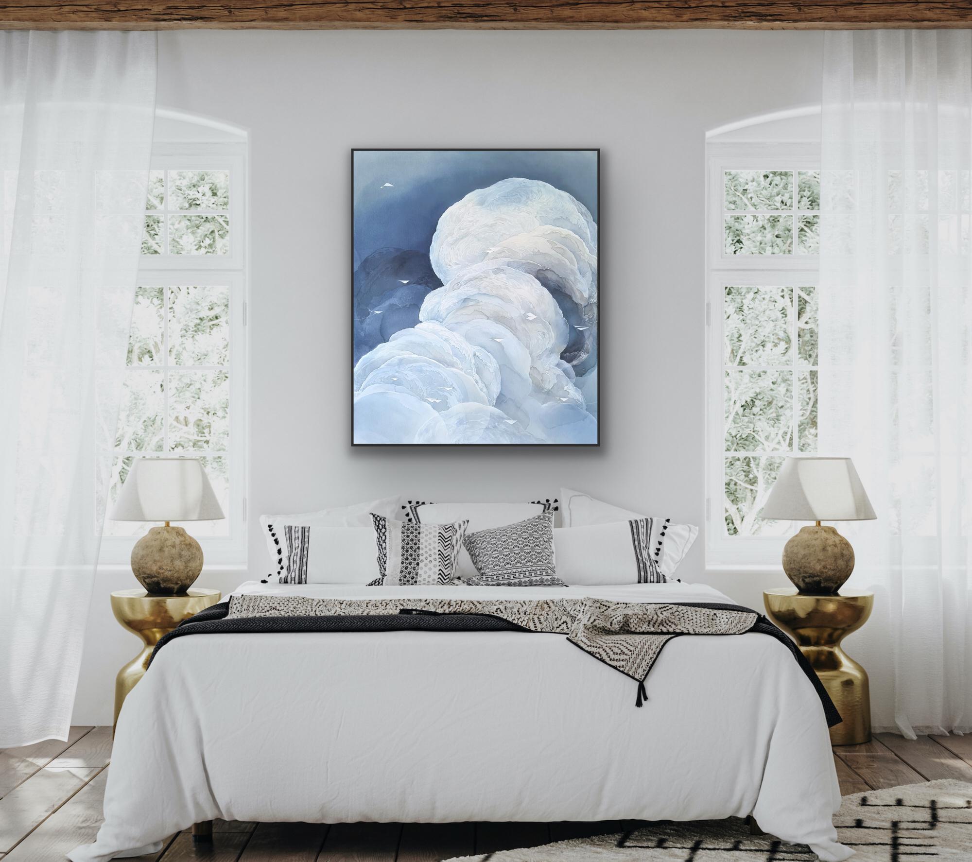 Migration  Milky Way, Original Painting, Abstract, Illustrative Art, Clouds For Sale 10