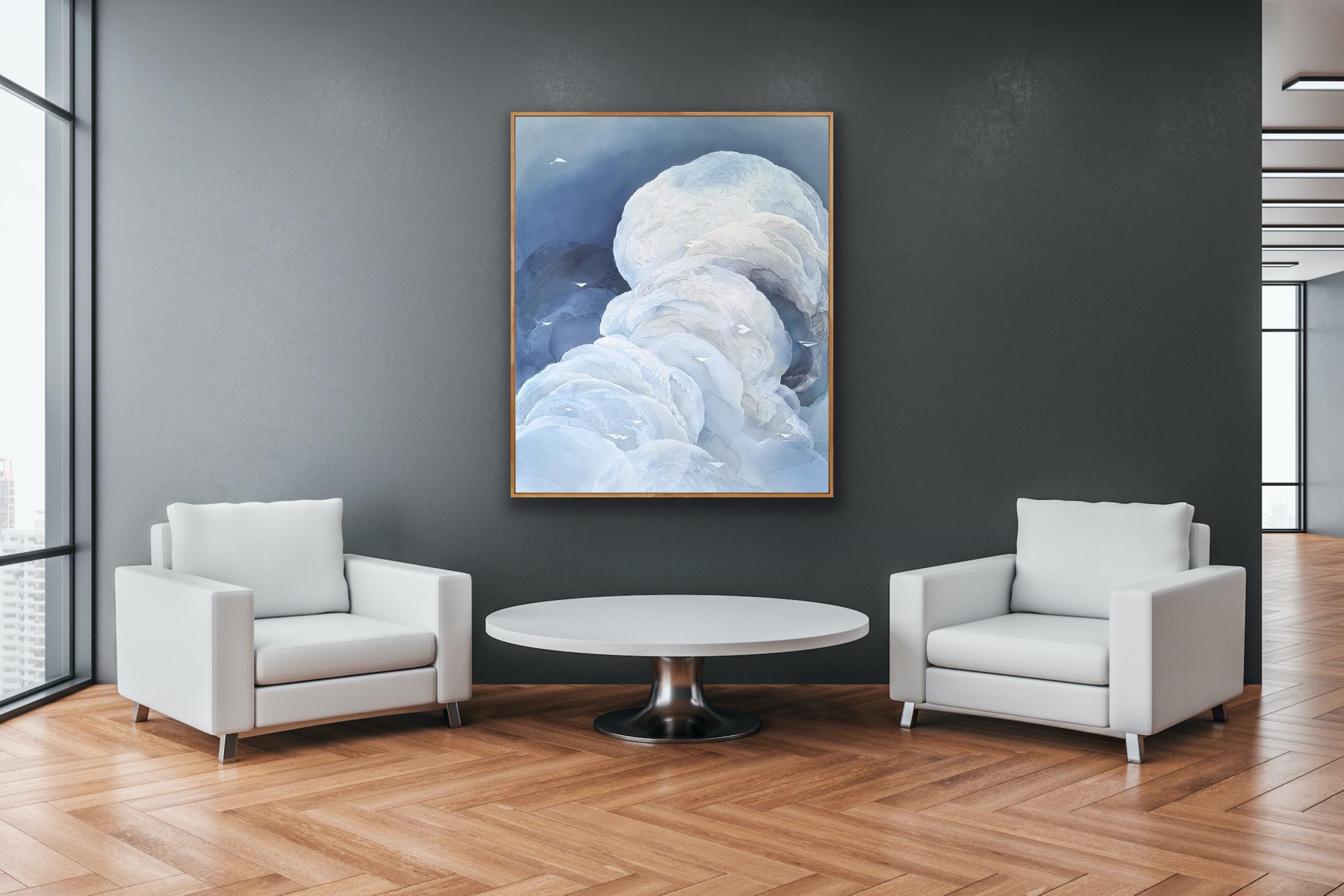 Migration  Milky Way, Original Painting, Abstract, Illustrative Art, Clouds For Sale 4